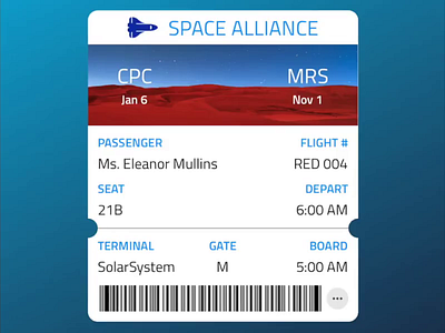 Ticket to Mars design flat design fly indigo.design space spacex travel typography ui ux