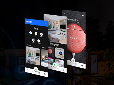 TAU.IO Home Automation 2d clean design design flat design home automation indigo.design material design mobile mobile app design smart home ui ux