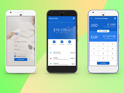 Payment App app banking clean currencies design financial flat material design minimal mobile payments simple ui ux wallet