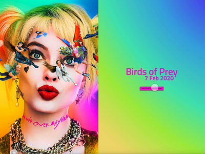 Birds of Prey Premiere animation clean clear design flat gradient material movie movies registration simple ui ux