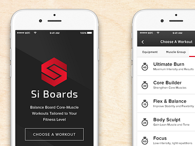 Balance Board App app design fitness minimal sporty ui ux