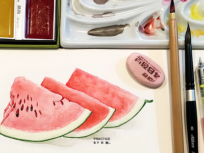 watermelon watercolour painting