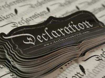 Declaration Sticker apparel branding declaration die cut identity logo sticker