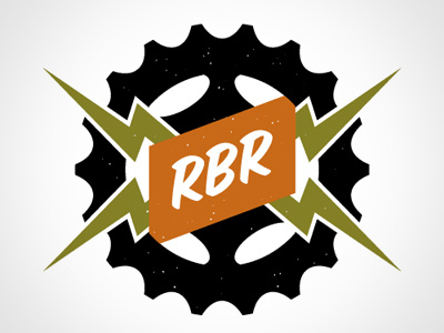 Rust Belt Rising Logo bike cog gear green identity lightning bolt logo orange