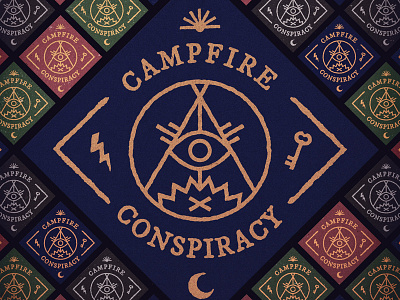 Campfire Conspiracy - Demo Cover bolt campfire conspiracy fire key logo moon occult pop punk sun symbols tent