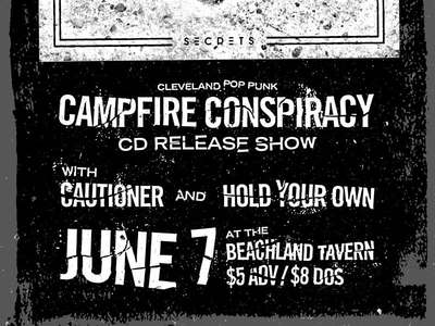 Campfire Conspiracy - CD Release 2 of 2 black and white campfire conspiracy flyer occult photocopy pop punk poster punk rough symbol xerox
