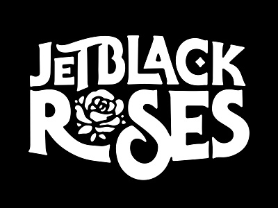Jet Black Roses logo band logo band merch black and white branding lettering logo music rock n roll typography