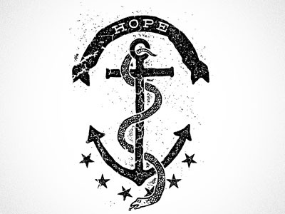 Anchor and Snake americana black and white declaration hope iconic