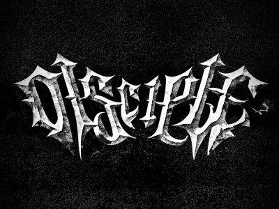 Disciple carved dark distress gothic illustration lettering metal stone type typography vintage