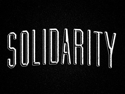 Solidarity bold dark letters typography