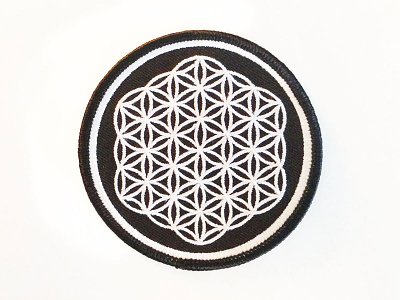 Flower of Life Patch black and white flower of life patch sacred geometry spirituality symmetry