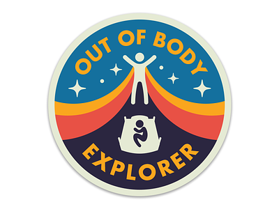 Out of Body Explorer - patch concept design astral projection badge dream esoteric explorer lucid dream obe out of body patch retro