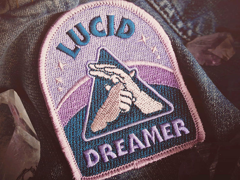 Lucid Dreamer Patch dreamy stars serif gothic consciousness mystical lucid dreaming hand badge patch