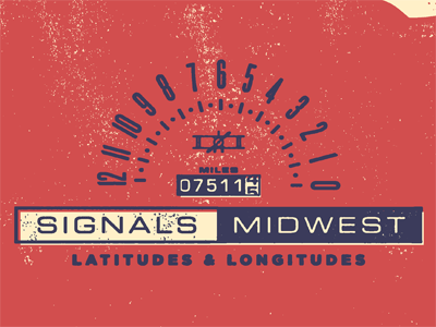 Alternate Color option for Signals Midwest Poster band gauge music odometer plane poster punk retro screen print signals midwest typography vintage