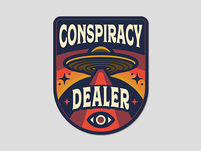 Conspiracy Dealer Patch badge conspiracy eye flying saucer patch retro ufo