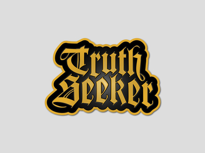 Truth Seeker Pin black blackletter enamel pin gold pin truth seeker