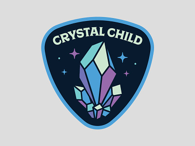 Crystal Child amethyst badge crystal diamond gem illustration patch quartz starseed stone