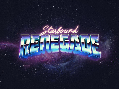 Starbound Renegade 3d 80s branding chrome logo metal punk retro stars starseed synthwave typography