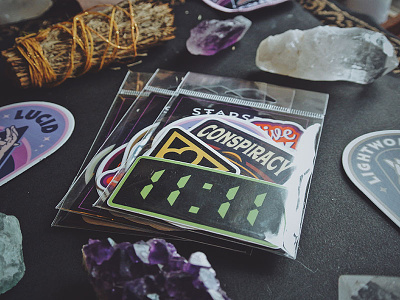 Sticker Packs for Starseed Supply Co. 1111 amethyst badge colorful conspiracy crystal esoteric lucid dream new age quartz starseed sticker