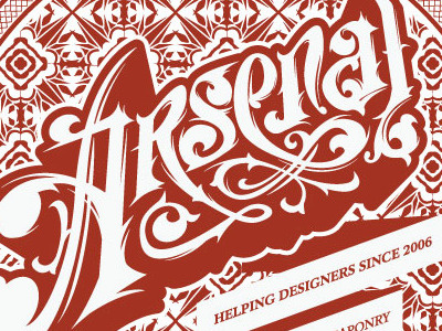 Arsenal Ornate Lettering tutorial arsenal go media lettering ornate pattern red typography