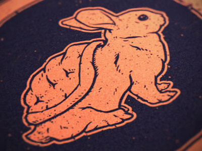 Stolen Parts bunny illustration line art rabbit turtle vintage