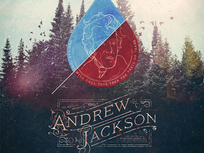The Making of Andrew Jackson blue faded go media patriotic political red retro typography video tutorial vintage white