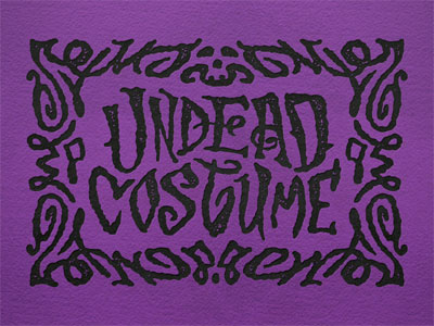 Undead Costume halloween hand drawn lettering typography undead