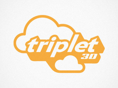 Triplet 3D Logo 3d cloud logo