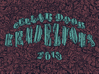 Cellar Door Rendezvous 3d florid hand drawn ornate poster typography