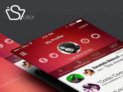 iSeller app blur design detail flat interface ios ios7 mobile overview ui ux