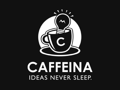 Caffeina Lab logo branding bw logo logo design