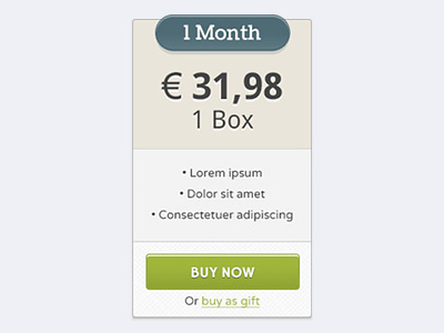 3Wine – Pricing table detail