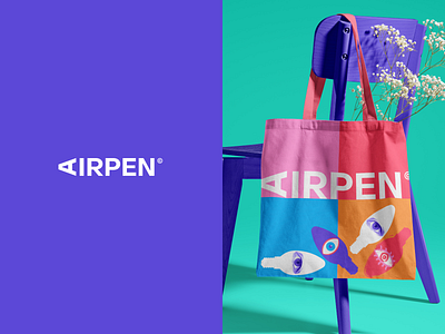 Airpen Logo. bag brand brand identity branding bright graphic design identity lamp logo logo design logotype mockup visual