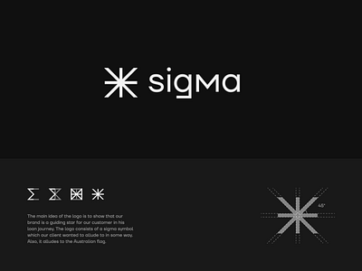 A guiding star into a world of loans animation asterisk australia black brand branding creative graphic design guide identity loan logo mockup motion graphics premium sigma star strategy tote bag visual