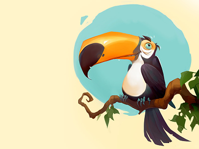 Larry bird cartoon character coloring fun georgiev goshun illustration stylized toucan