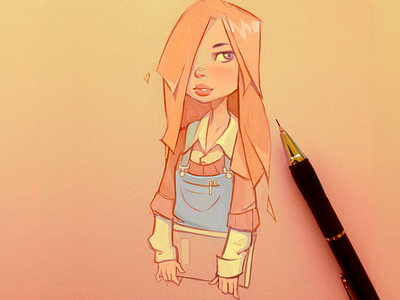 School Girl cartoon character coloring fun georgiev girl goshun illustration school sketch stylized