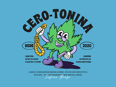 Cerotonina artwork clean cover design dj graphic design handmade illustration plant weed