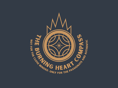 The Burning Heart Compass brand branding clean design flat icon illustration logo minimal vector