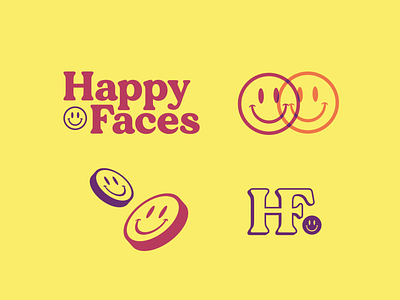 Happy Faces on Everything brand branding clean design flat icon illustration logo minimal vector