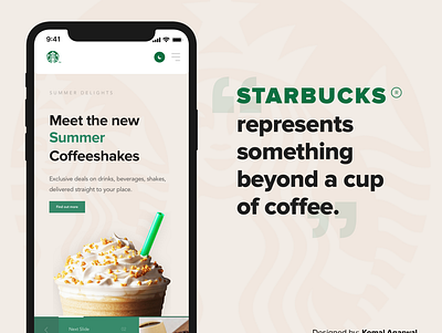 Starbucks represent something beyond a cup of coffee ☕ app design bestquarantinedesigner color theory quarantinechallenge re design responsive design ui ux ui ux design ux design webdesign