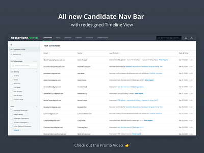 Candidate Experience - HackerRank candidate candidateexperience design hackerrank list view motion design motion graphics redesign timeline timeline design ui design ui ux design