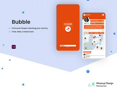 Bubble Community app UI Design adobexd android app appdevelopmen communication communityapp graphic design interface ios ui uidesign uidesigner uiux uxdesign