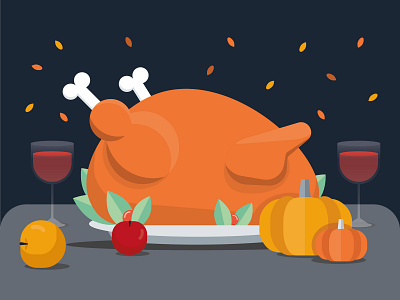 Thanksgiving v.3 apple character design illustration pumpkin social media thanksgiving turkey