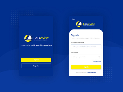 LaDevise Wallet Login Screen bitcoin services bitcoin wallet branding dark app dark ui e wallet login screen login screen design mobile app mobile app design mobile application project splashscreen ui ui design upwork uxdesign wallet app wallet ui walletapp