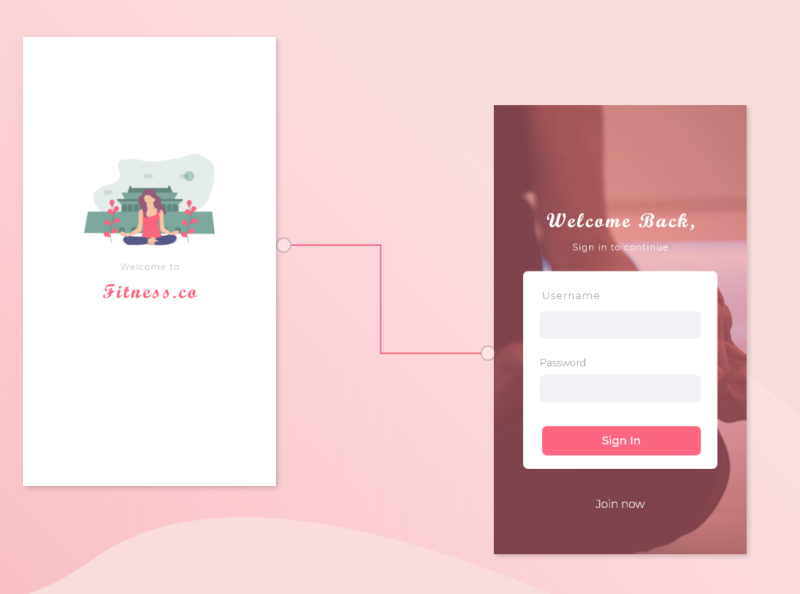 Mobile App design UI/UX Login screen fitness.co by Rois Maulana on Dribbble