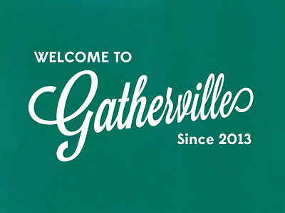 Gatherville Logo antique logo design script small town