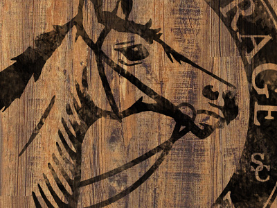 Courage branding horse logo mark stamp wood