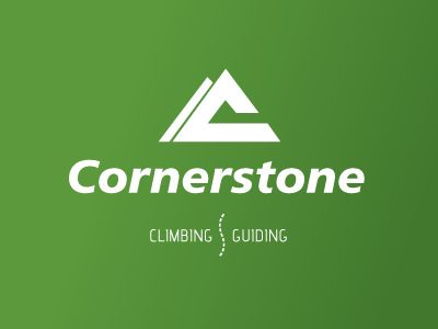 Cornerstone Logo green logo mountain outdoors rock climbing