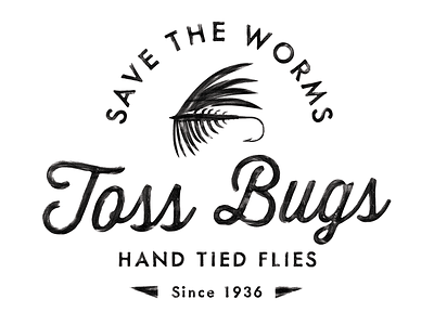 Hand Tied Flies - T-Shirt Design fish fly fishing logo t shirt vintage