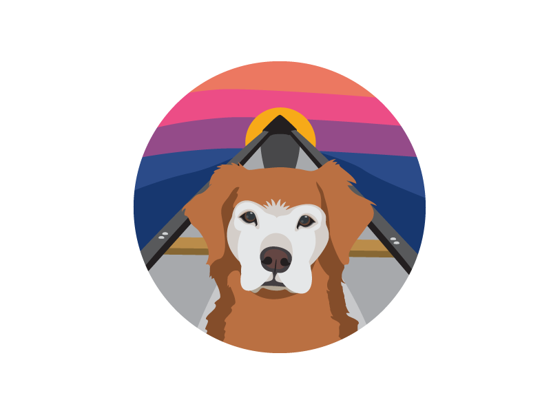 Sr Adventure Dog dogs dog sunset river canoe adventure dog golden retriever